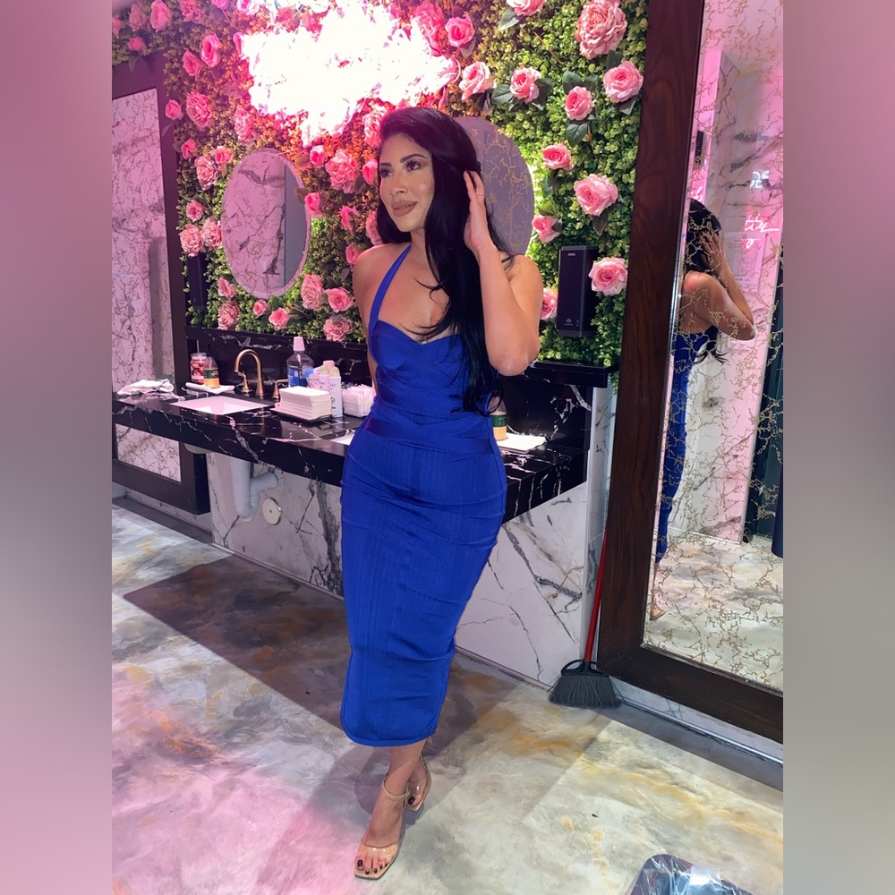 Bandage Royal Blue Midi Dress - Dress from Fashion Nova